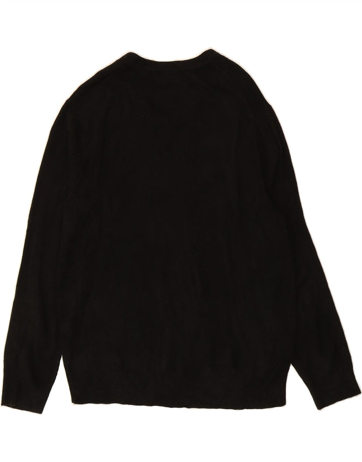 DOCKERS Mens V-Neck Jumper Sweater 2XL Black Acrylic Vintage Dockers and Second-Hand Dockers from Messina Hembry 