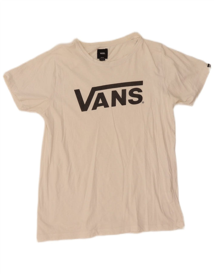 Vans Womens Graphic T-Shirt Top UK 12 Medium White Cotton