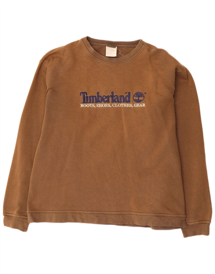 Timberland Herren Grafik-Sweatshirt-Pullover aus mittelbrauner Baumwolle
