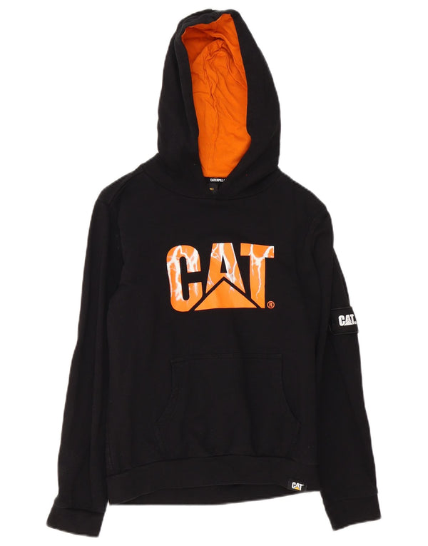 Pull à capuche graphique CAT garçon 9-10 ans coton noir