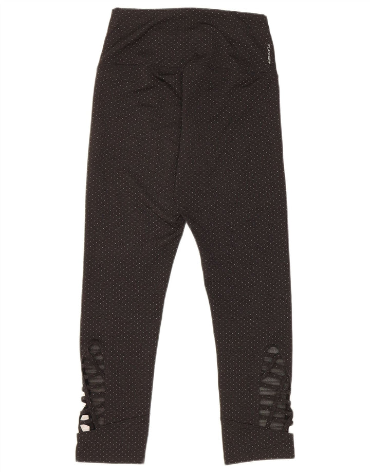 The North Face Womens Crop Leggings UK 8 Small Black Spotted Polyester