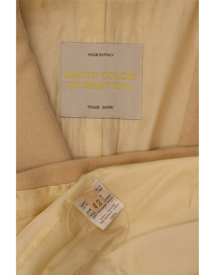 Cappotto Benetton Donna Loose Fit IT 42 Lana Beige Medio