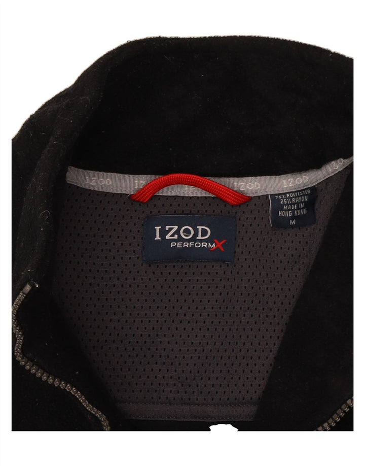 IZOD Mens Zip Neck Fleece Jumper Medium Grey Colourblock Polyester Vintage Izod and Second-Hand Izod from Messina Hembry 