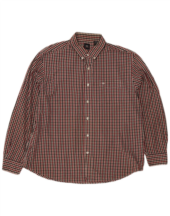 Dockers Mens Shirt XL Red Gingham Cotton