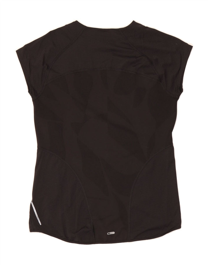 PUMA Womens T-Shirt Top UK 14 Medium  Black Striped Polyester Vintage Puma and Second-Hand Puma from Messina Hembry 