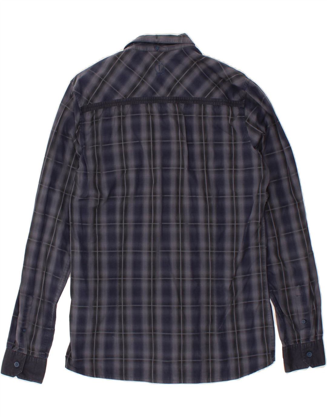 LEE Boys Shirt 15-16 Years Large Navy Blue Check Cotton Vintage Lee and Second-Hand Lee from Messina Hembry 