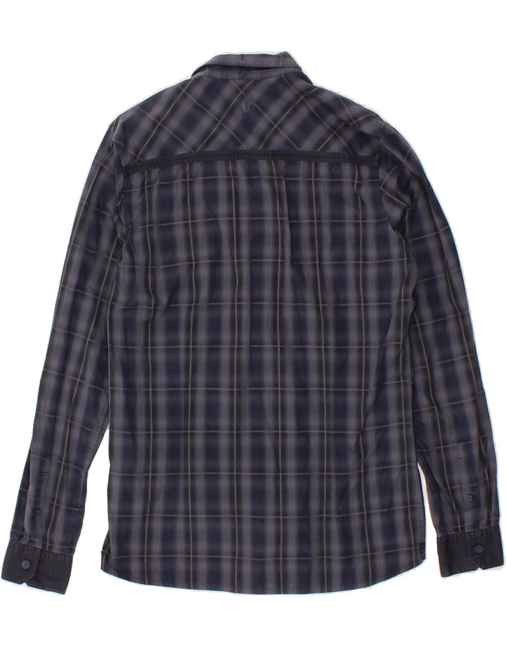 LEE Boys Shirt 15-16 Years Large Navy Blue Check Cotton Vintage Lee and Second-Hand Lee from Messina Hembry 