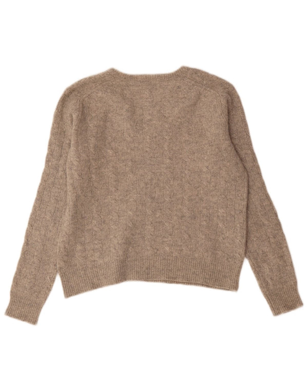 Polo Ralph Lauren Damen-Pullover mit V-Ausschnitt, Gr. 16, Größe L, Grau meliert