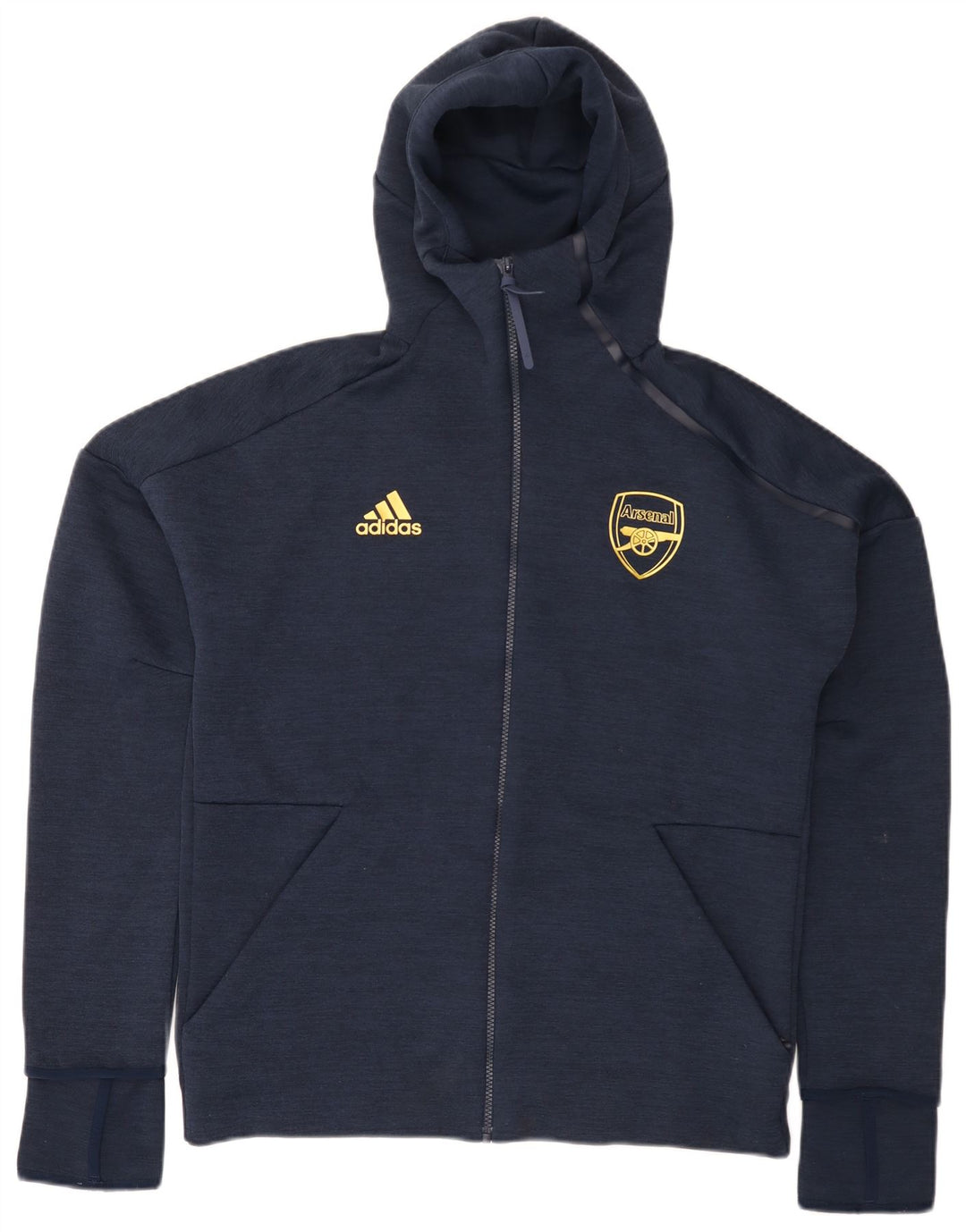Adidas Mens Arsenal Zip Hoodie Sweater Medium Navy Blue Polyester