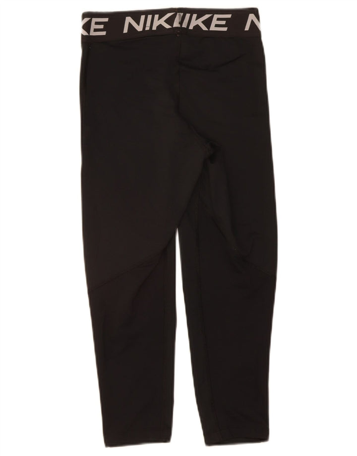 NIKE Womens Capri Graphic Leggings UK 8 Small Black Polyester