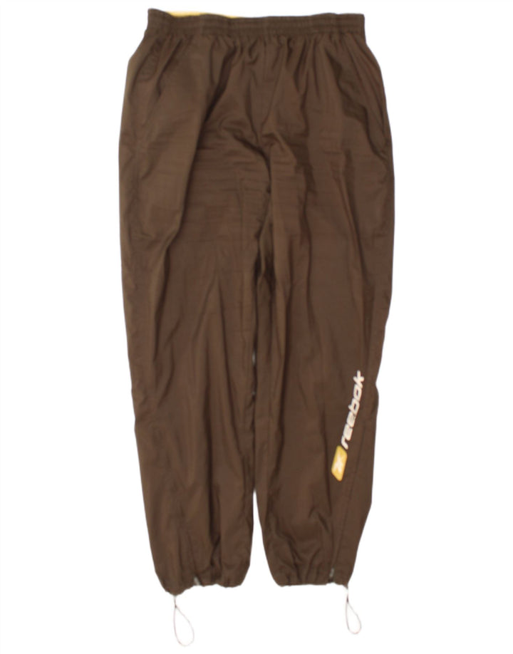 Reebok Mens Graphic Tracksuit Trousers Joggers Small Brown Polyester