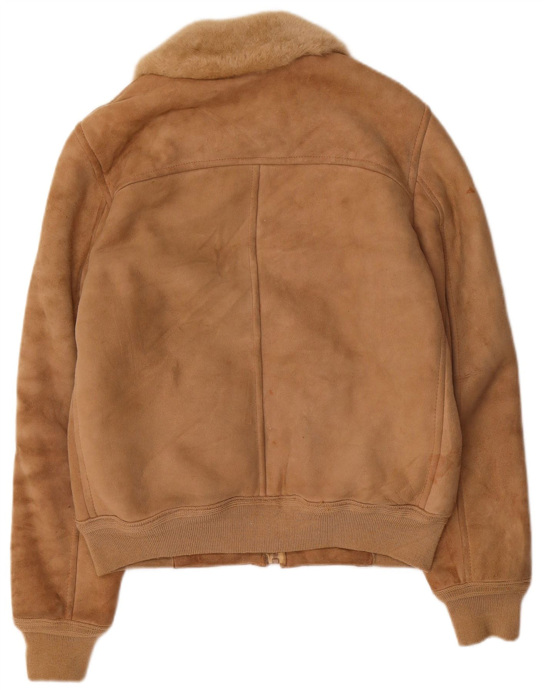 FIBOK Womens Shearling Jacket UK 16 Large Brown Shearling
