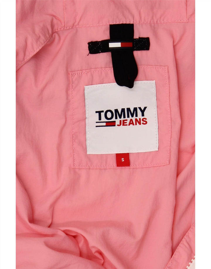 TOMMY HILFIGER Womens Oversized Pullover Rain Jacket UK 10 Small Pink Vintage Tommy Hilfiger and Second-Hand Tommy Hilfiger from Messina Hembry 