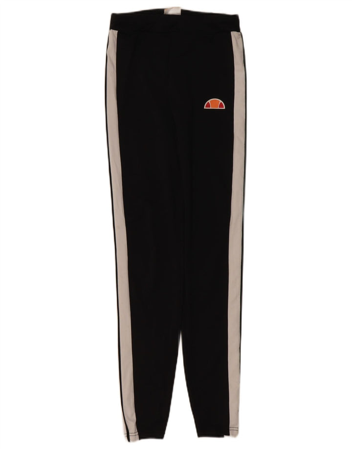 ELLESSE Womens Leggings UK 8 Small  Black Colourblock Polyester