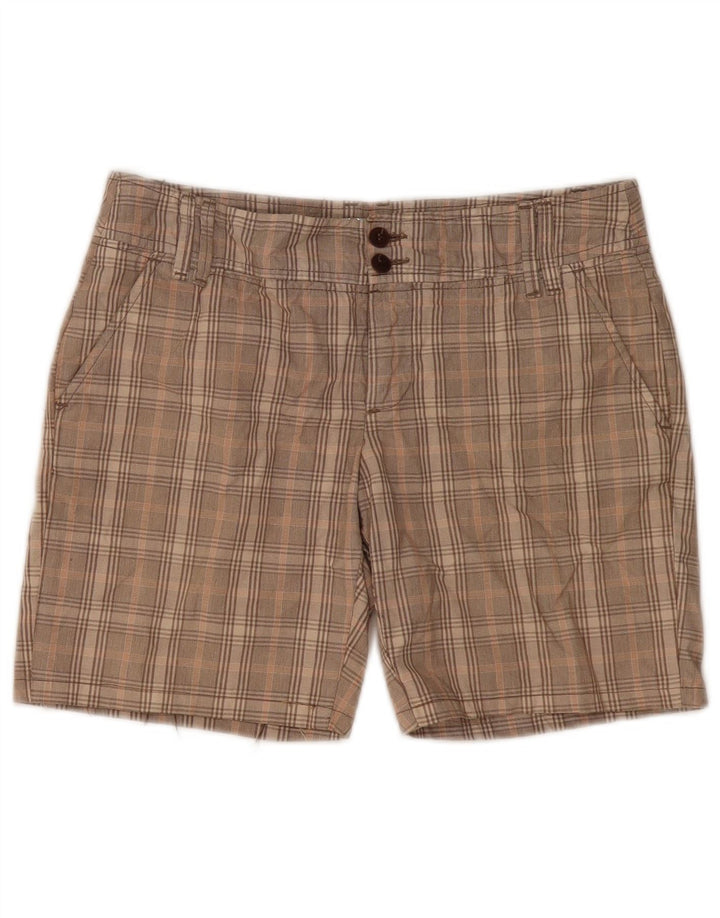 Gas Womens Chino Shorts W28 Medium  Beige Check Cotton