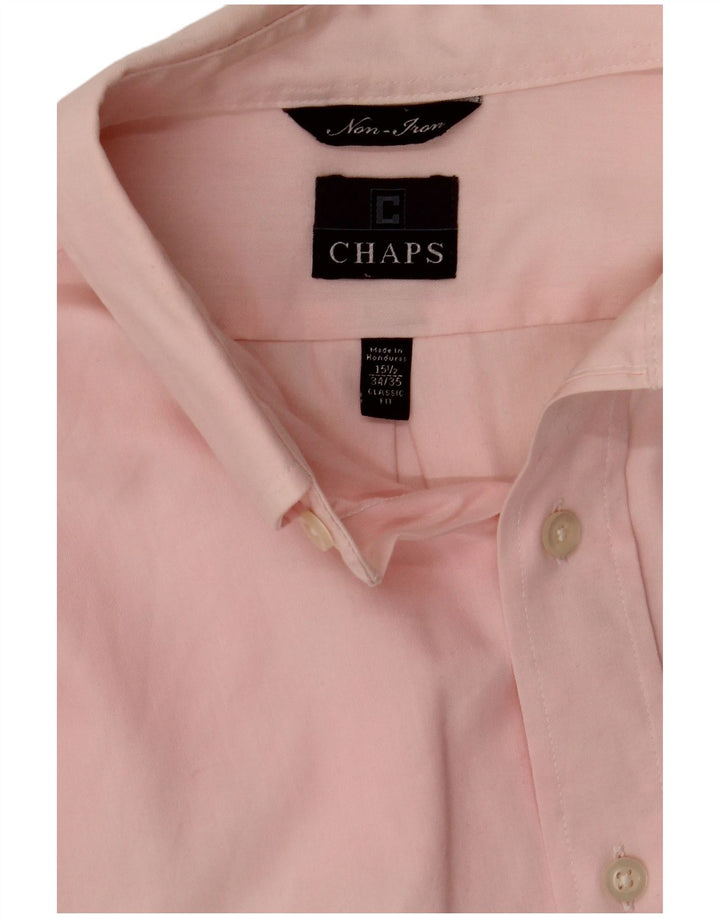 Chaps Mens Classic Fit Shirt Size 15 1/2 Medium Pink Cotton