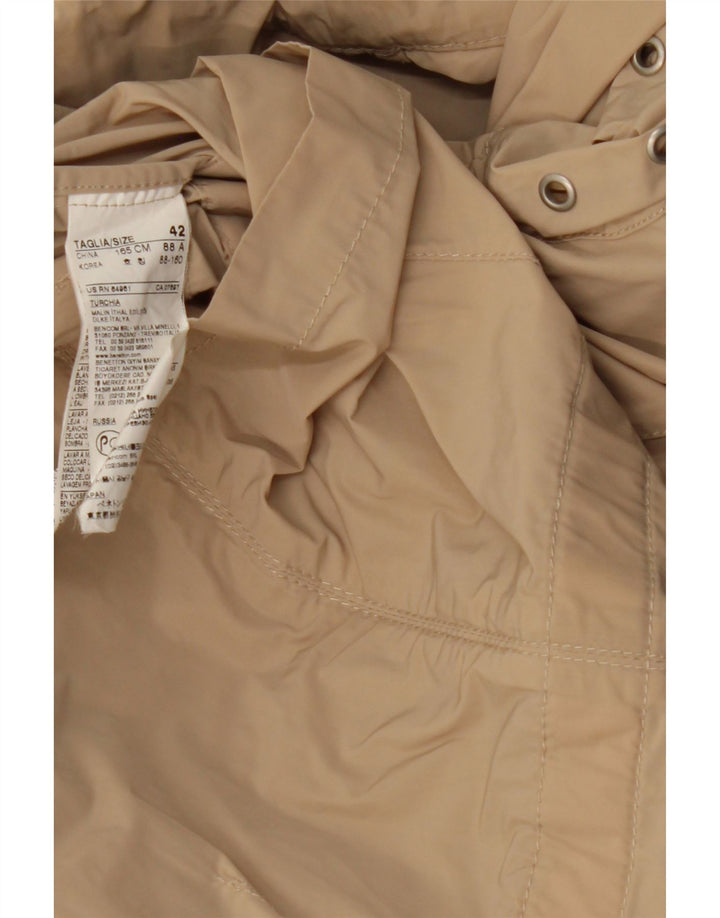 VINTAGE Womens Hooded Utility Jacket IT 42 Medium Beige Polyester Vintage Vintage and Second-Hand Vintage from Messina Hembry 