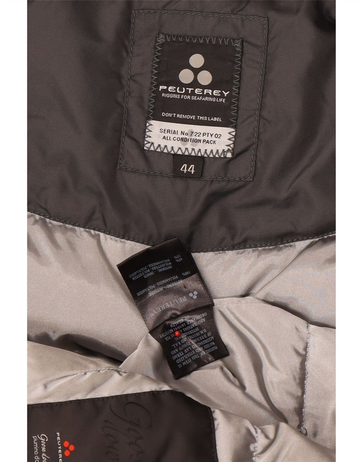 PEUTEREY Wattierte Parkajacke mit Kapuze für Damen IT 44 Mittelgraues Polyamid