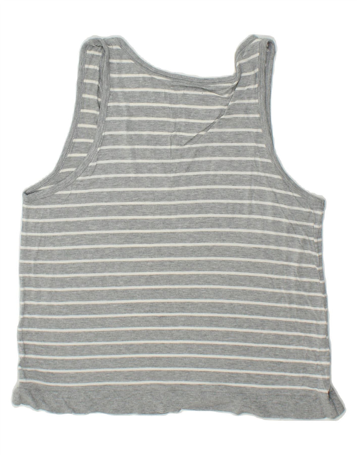 DKNY Womens Vest Top UK 18 XL Grey Striped Vintage Dkny and Second-Hand Dkny from Messina Hembry 