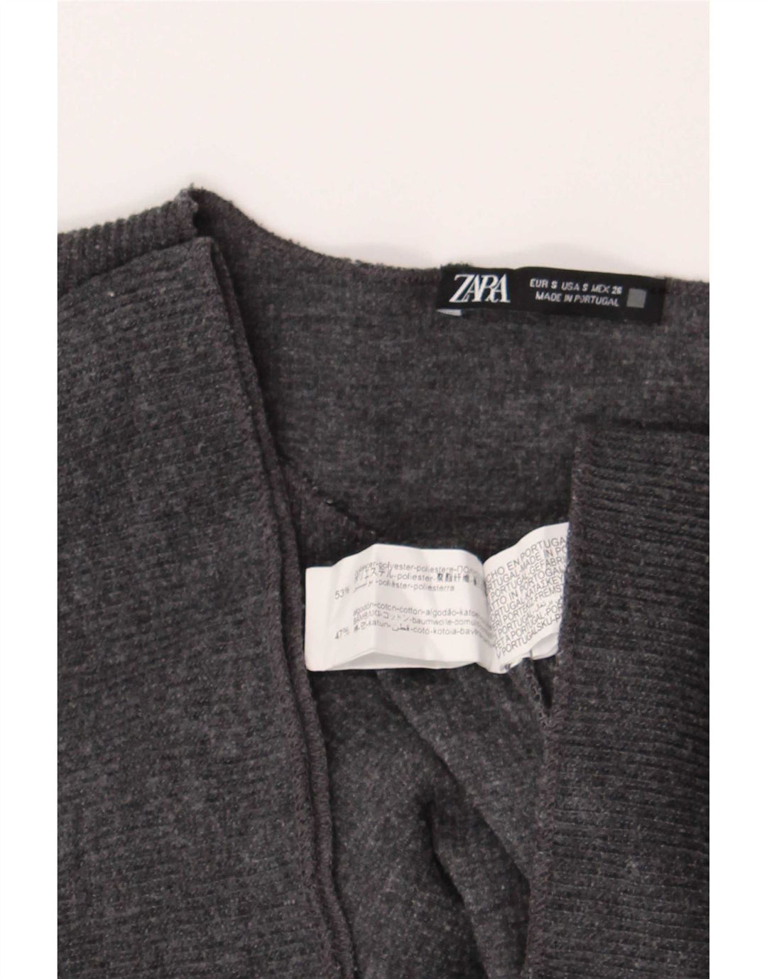 T-shirt oversize da donna Zara UK 10 piccola in poliestere grigio