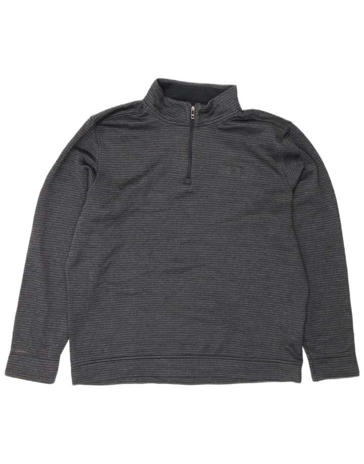 Under Armour Mens Storm-Fit Zip Neck Pullover Tracksuit Top XL Grey Striped
