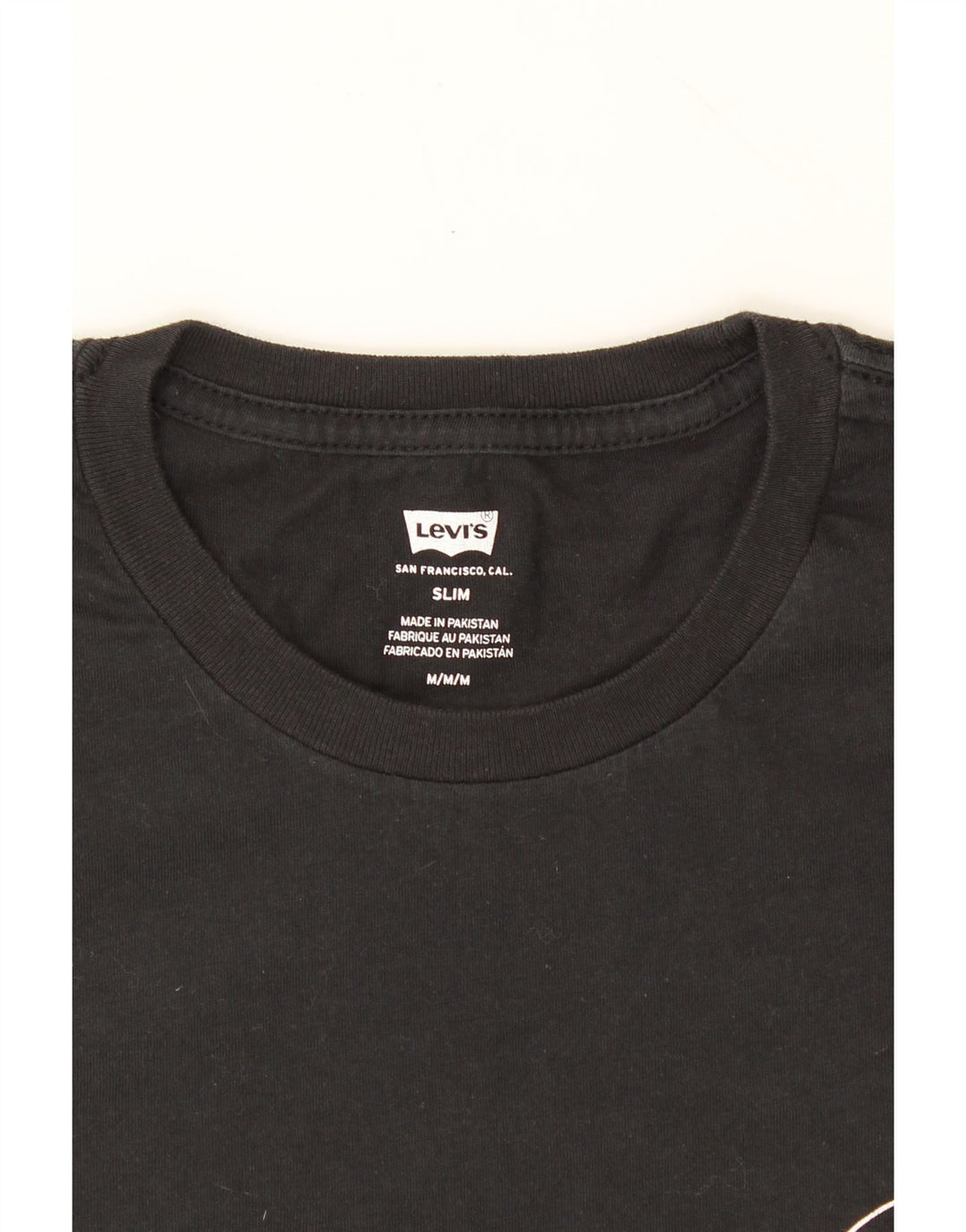 LEVI'S Mens Slim T-Shirt Top Small Black Cotton Vintage Levi's and Second-Hand Levi's from Messina Hembry 
