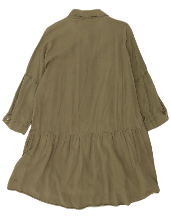 Damska sukienka koszulowa w kształcie skrzydła nietoperza z rękawem 3/4 Zara UK 18 XL Khaki