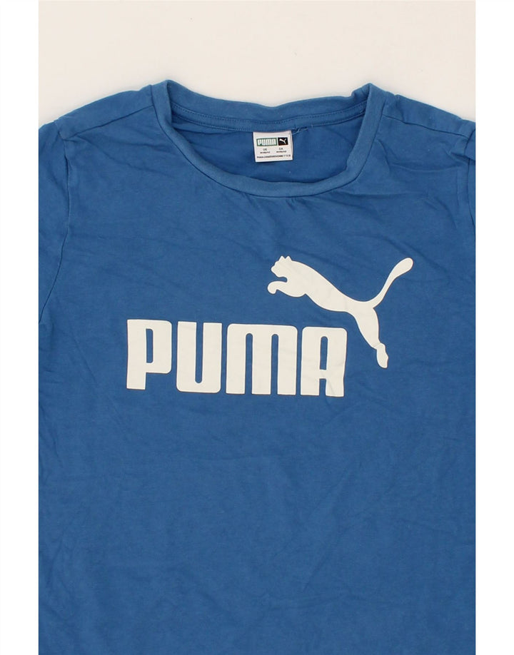 PUMA Boys Graphic T-Shirt Top 10-11 Years Medium Blue Vintage Puma and Second-Hand Puma from Messina Hembry 