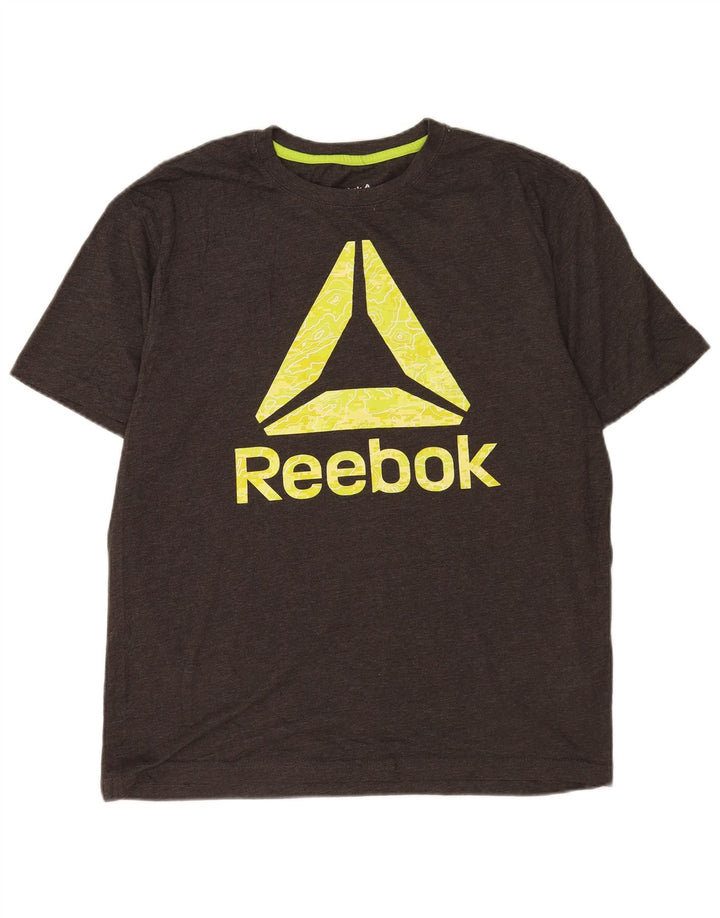 Reebok Mens Graphic T-Shirt Top Large Grey Cotton