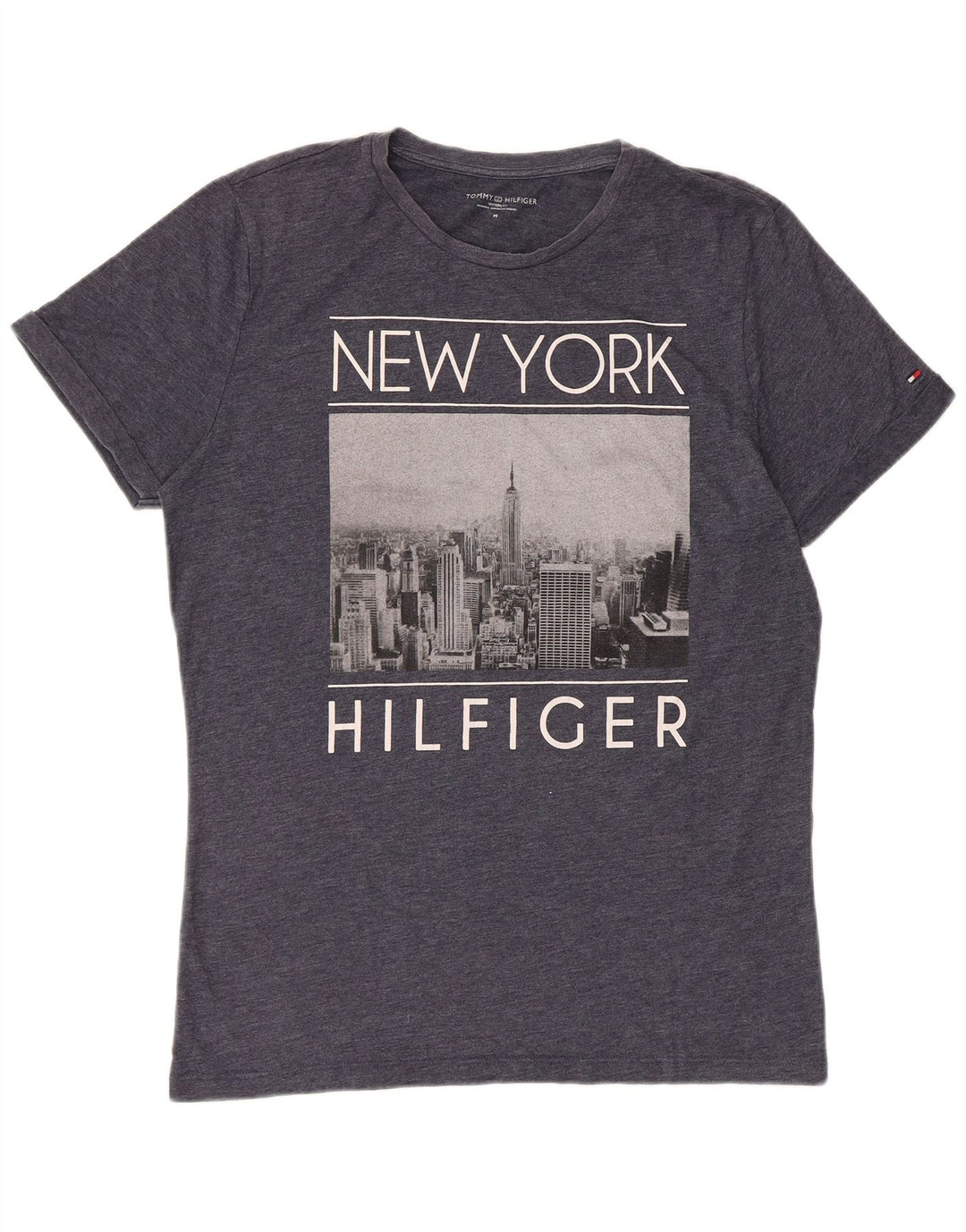 Tommy Hilfiger Herren T-Shirt mit Grafik, Mittelgrau