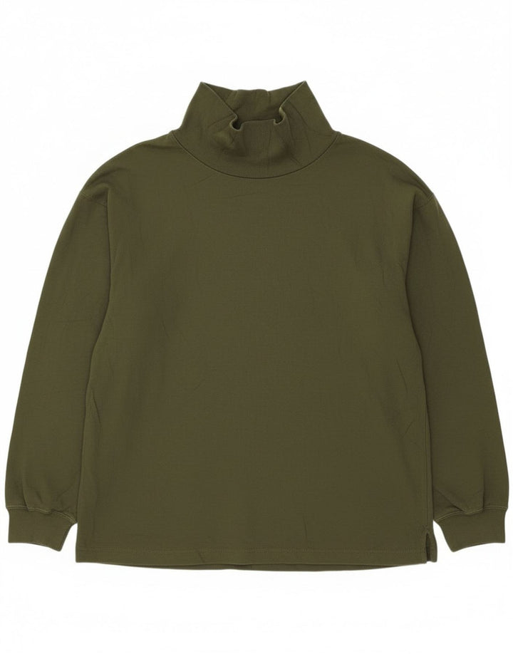 Dockers Womens Top Long Sleeve UK 14 Medium Khaki Cotton