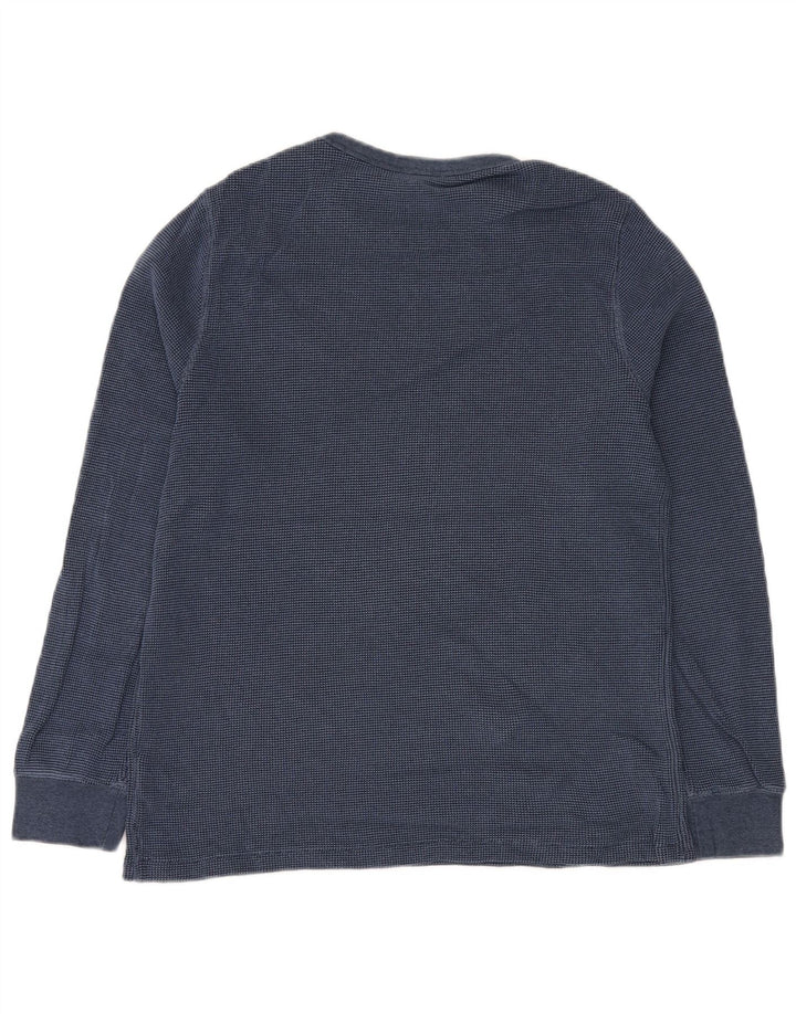 MARKS & SPENCER Mens Loose Fit Top Long Sleeve Medium Blue Cotton