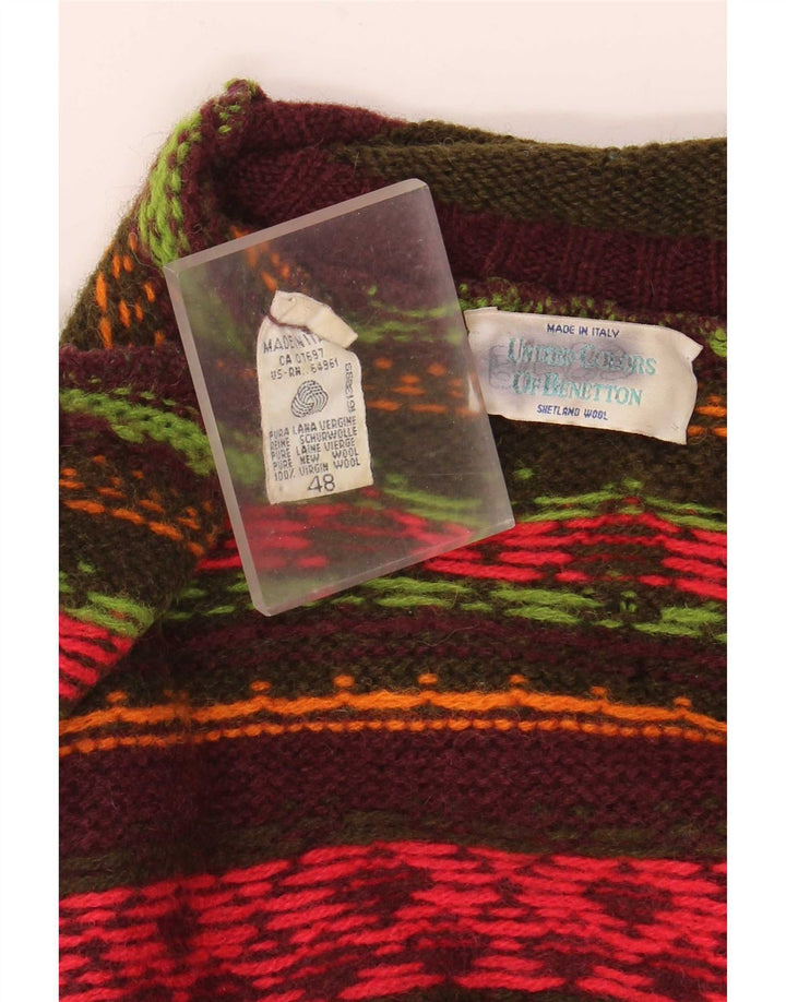 Benetton Mens Turtle Neck Jumper pulóver IT 48 Közepes sokszínű