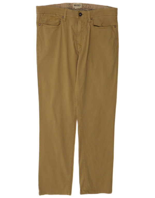 Pantaloni casual dritti da uomo Timberland W32 L29 cotone kaki