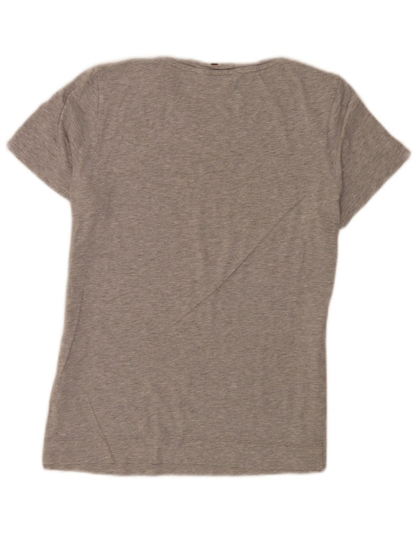 T-shirt grafica da donna Tommy Hilfiger Top UK 8 Small Grey Flecked