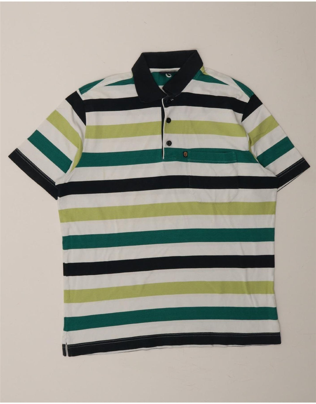 MARINA YACHTING Mens Polo Shirt Medium Multicoloured Striped Vintage Marina Yachting and Second-Hand Marina Yachting from Messina Hembry 