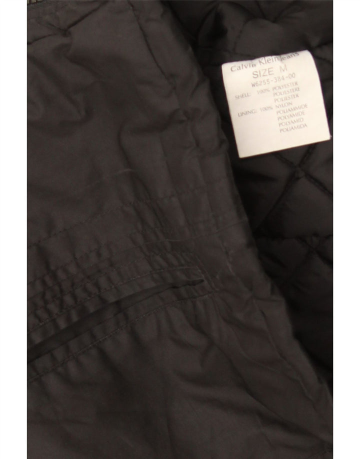 Calvin Klein Damen Wattierte Jacke UK 12 Medium Schwarz Polyester