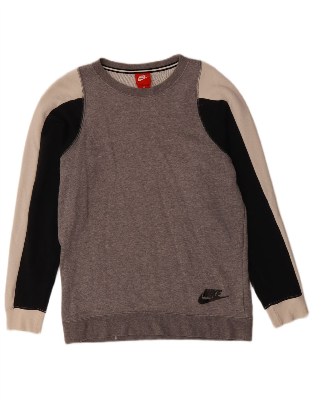 Nike Mens Sweatshirt Jumper XS Grey Colourblock Cotton