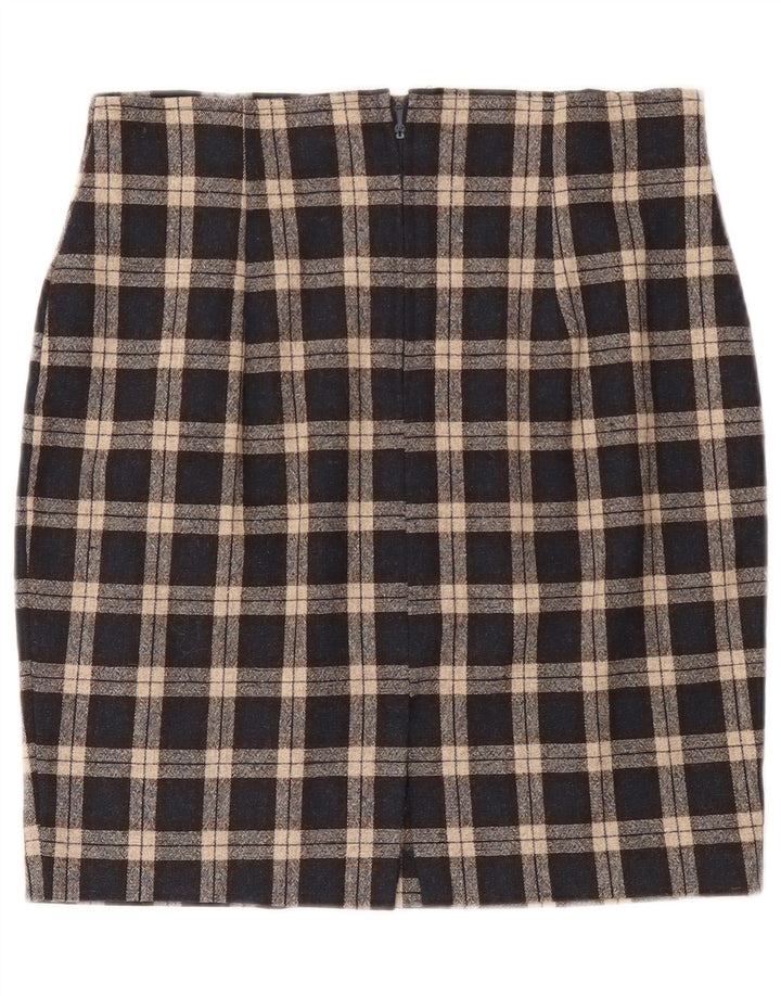 Vintage Womens Pencil Skirt W30 Medium Black Check