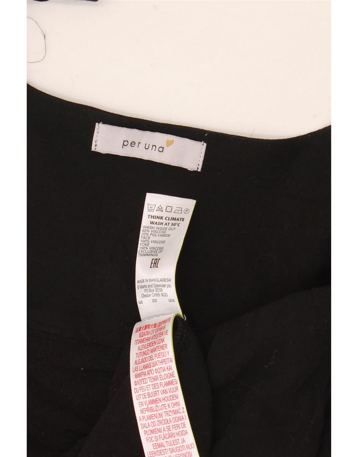 Marks & Spencer Womens Per Una Cardigan Top UK 12 Medium Black Viscose