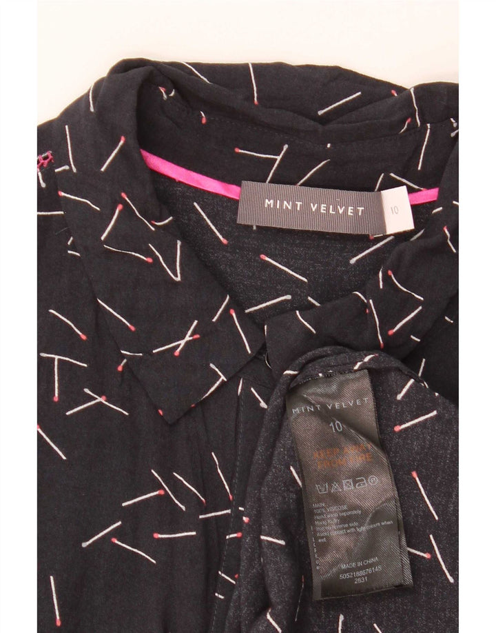 MINT VELVET Womens Abstract Pattern Oversized Shirt UK 10 Small Navy Blue