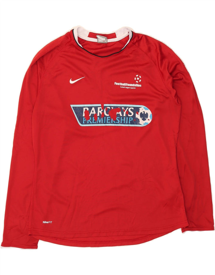 NIKE Boys Graphic Top Long Sleeve 15-16 Years XL Red Polyester Vintage Nike and Second-Hand Nike from Messina Hembry 