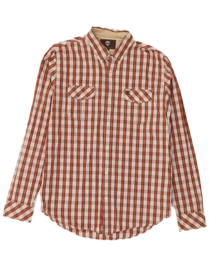 TIMBERLAND Mens Slim Fit Shirt Medium Red Check Cotton