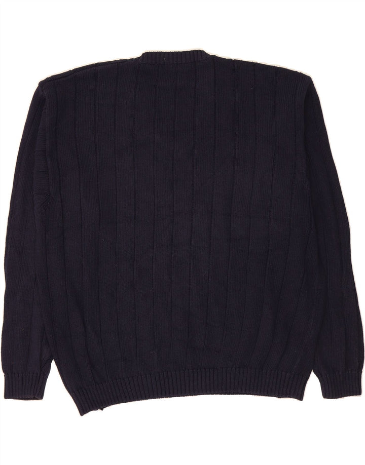 EDDIE BAUER Mens V-Neck Jumper Sweater 2XL Navy Blue Cotton Vintage Eddie Bauer and Second-Hand Eddie Bauer from Messina Hembry 
