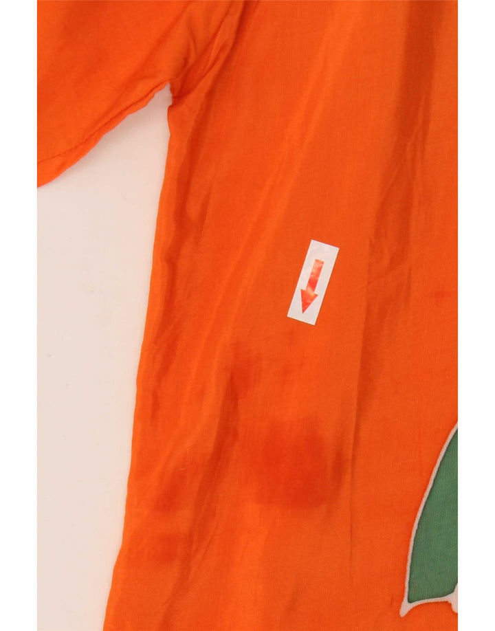 Vintage Mens Graphic Short Sleeve Pullover Shirt Large Orange
