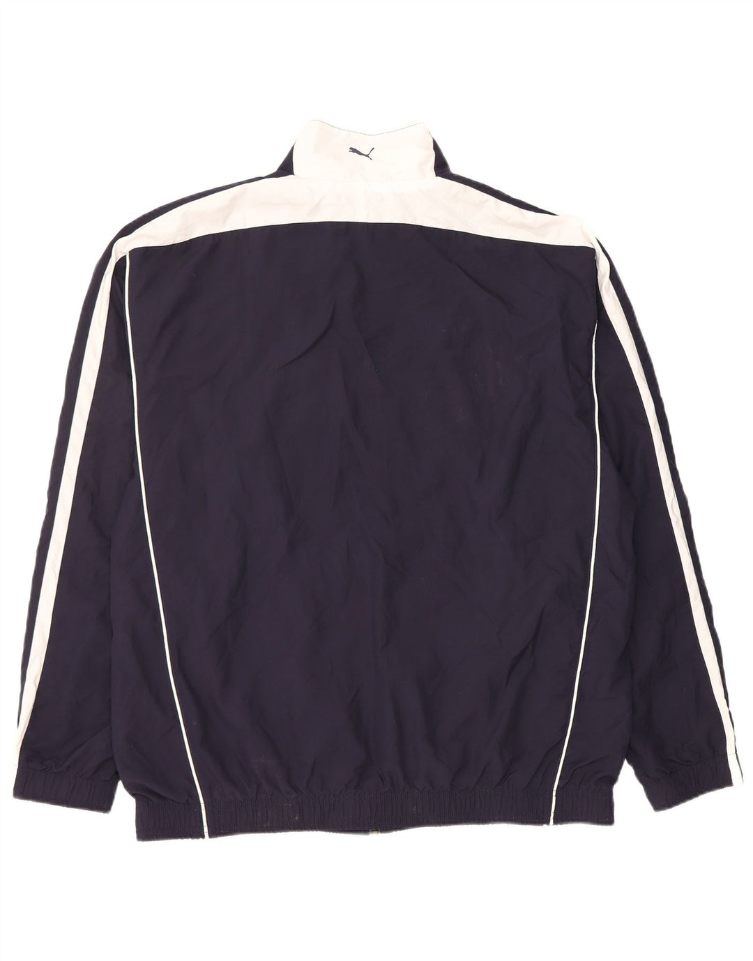 Puma Mens Tracksuit Top Jacket Large Navy Blue Colourblock Polyester