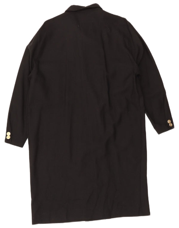 Fiorella Rubino Damen Zweireihiges Hemdkleid UK 12 Medium Schwarz