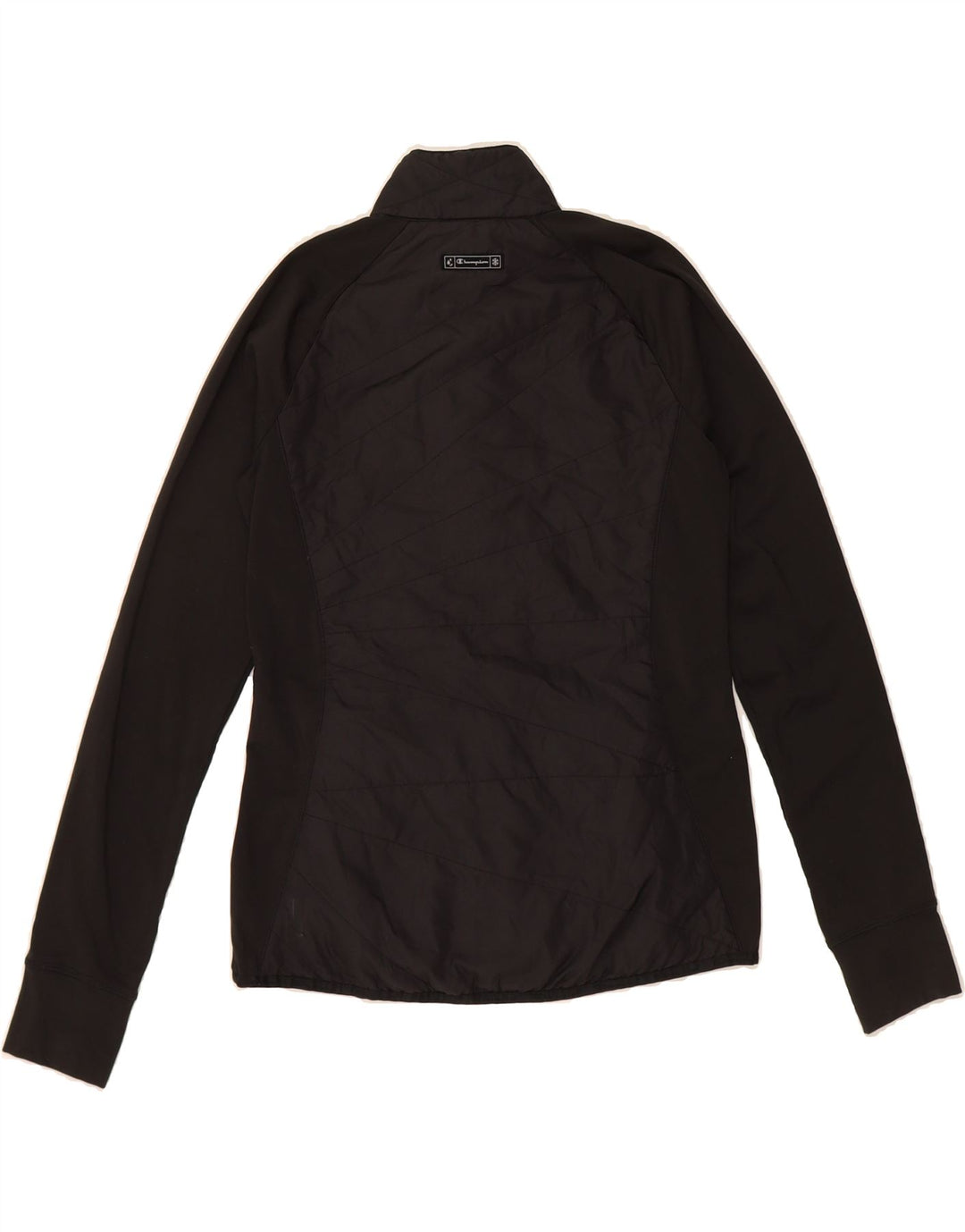 CHAMPION Womens Tracksuit Top Jacket UK 12 Medium Black Polyester Vintage Champion and Second-Hand Champion from Messina Hembry 