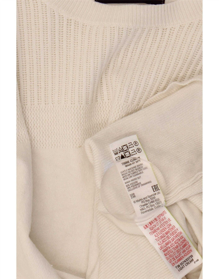 Marks & Spencer Womens Crew Neck Jumper Sweater UK 14 Medium Off White