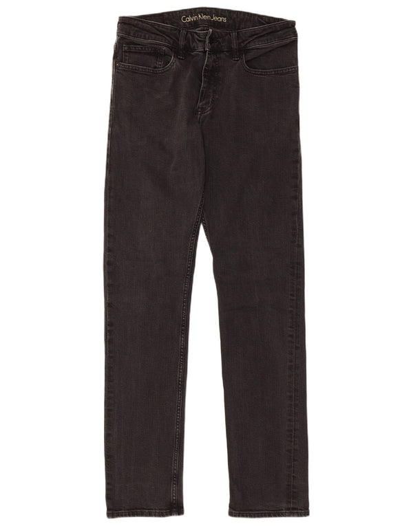 Calvin Klein Herre Slim Fit Straight Jeans W31 L32 Sort Bomuld